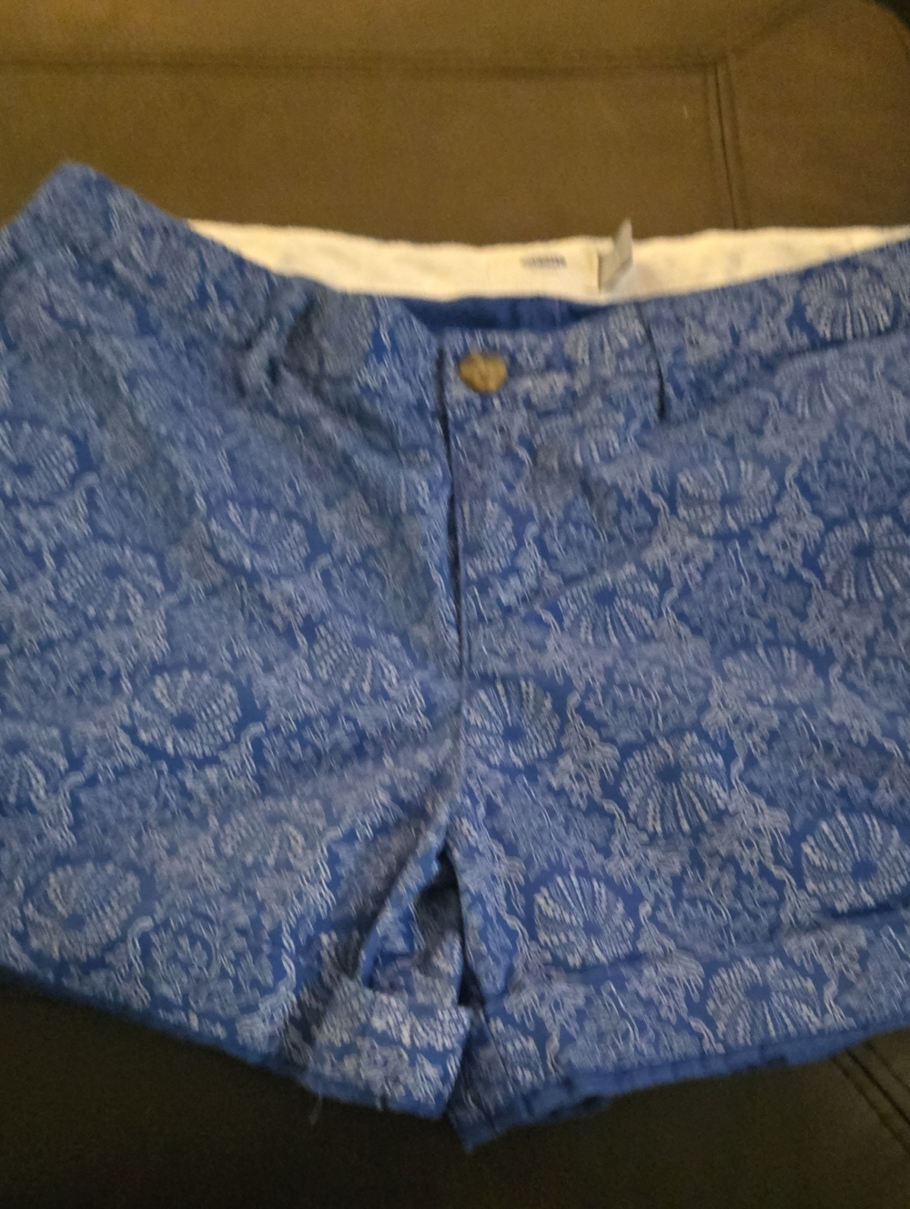 Old Navy Blue Sea Shell Print Shorts Sz 4